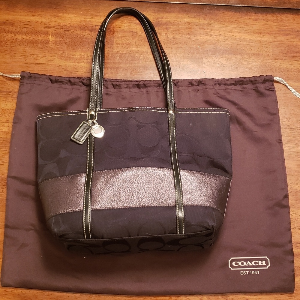 Coach Signature Stripe Tote